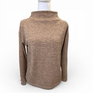 Vintage Rose Cozy Tan Women's Cowl Neck Sweater New PS